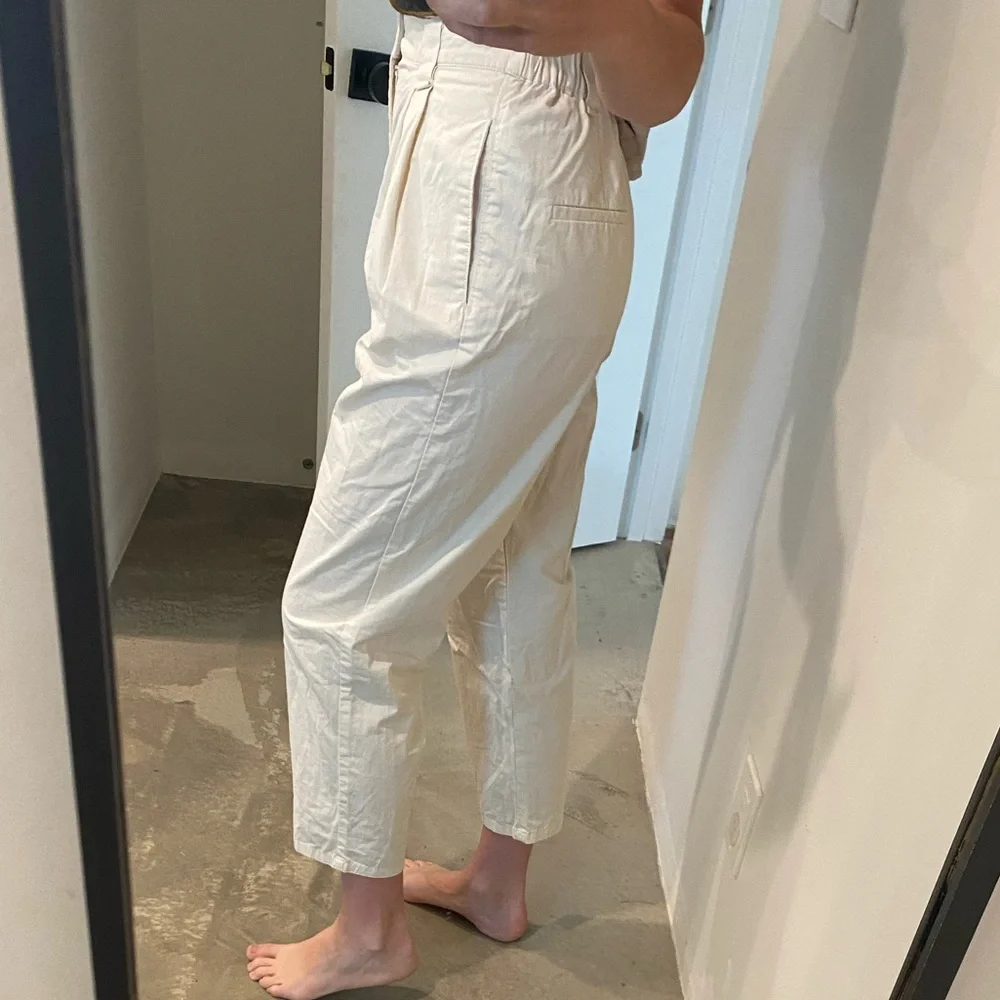 Women’s Cropped Cream Pants - Picture 5 of 5